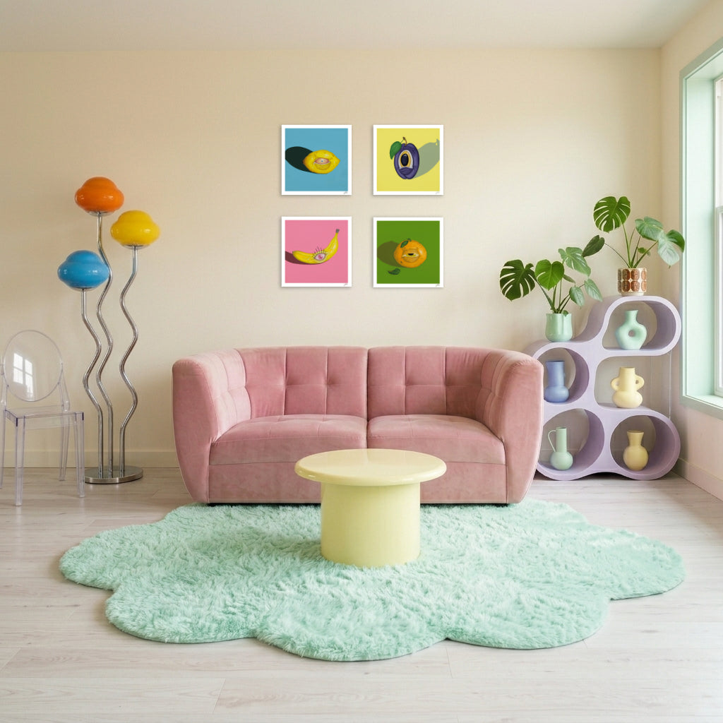 Crazy Fruits - 4er-Serie | 30x30cm - Fine Art Print | Sabine Gorus Art